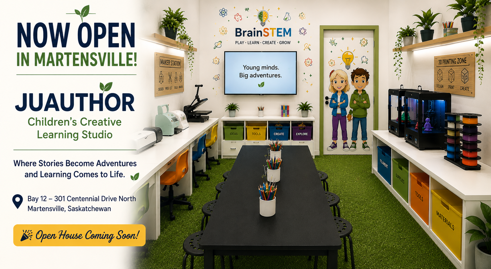 JUAUTHOR Children's Creative Learning — Studio now open in Martensville, Saskatchewan